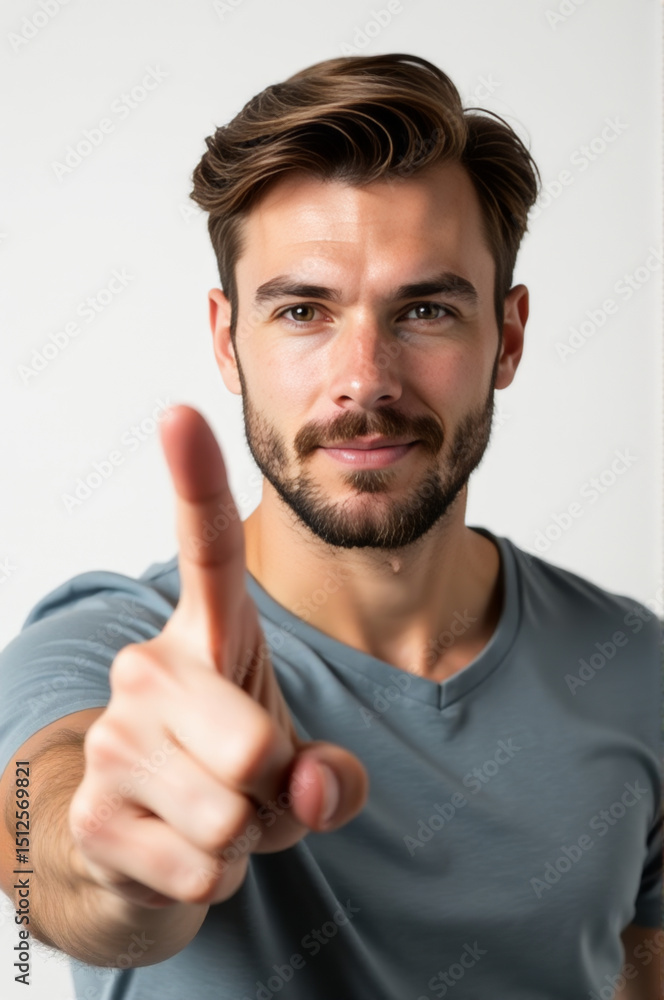 Poster a person with a long beard looking directly at the camera