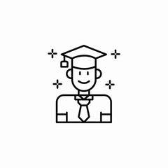 graduate male icon sign vector