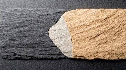 Abstract Textured Background with Diagonal Black, Grey and Beige Sections