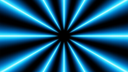 Big Blue Light Trails, Long Time Exposure Motion Blur Effect, Vector Illustration