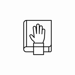 hand on oath icon sign vector