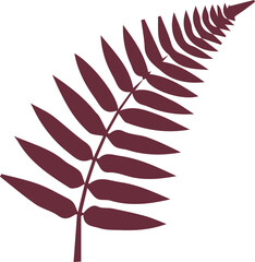 Red Fern Leaf Silhouette