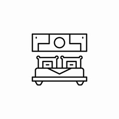 hotel bed twin icon sign vector
