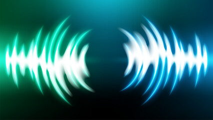 Sound Waves, Frequency Audio Waveform, Voice Graph Signal, Audio Electronic Color Wave, Vector Illustration