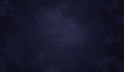 Beautiful Decorative Navy Blue Stucco Wall Background. Art Abstract Grunge Texture Web Banner With Copy Space for design