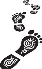 Tribal Footprint with Symbols