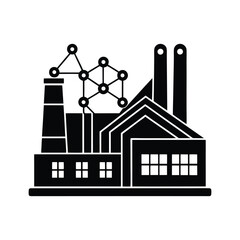vector illustration of a factory building