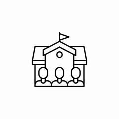 school building pupil students icon sign vector