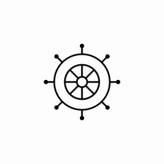 ship steering wheel icon sign vector