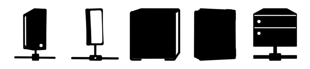 Fototapeta premium Abstract black and white image representing computer servers and networking infrastructure
