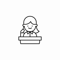 speaker female icon sign vector