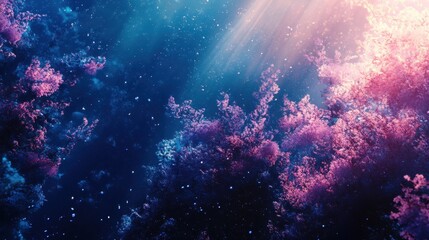 Obraz premium Vibrant Coral Abstract. Underwater Symphony of Colors in Tropical Ocean Scene