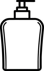 Lotion bottle outline vector on transparent background