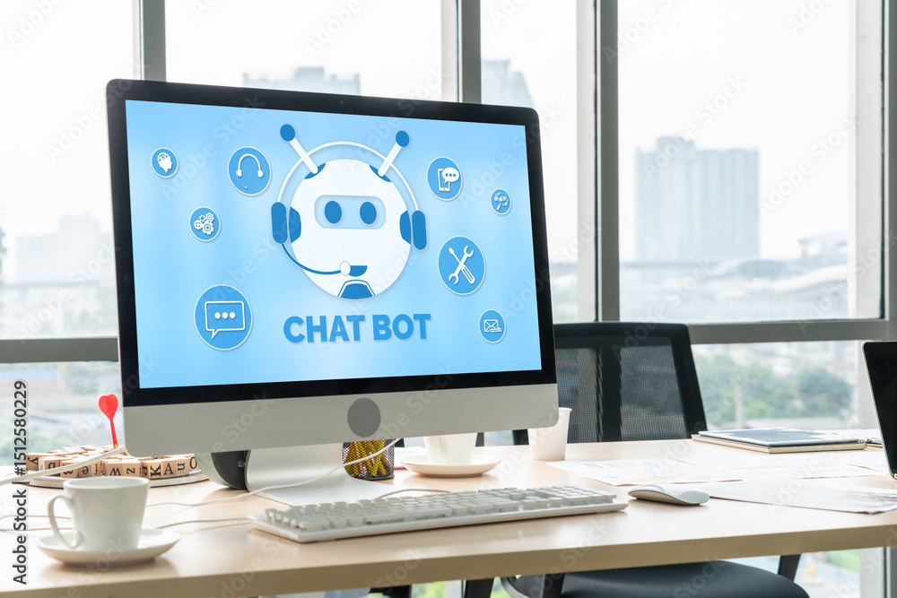 Poster chatbot software application for modish online business that automatically reply to customer questio