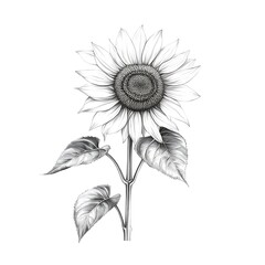 Fototapeta premium black and white sunflower
