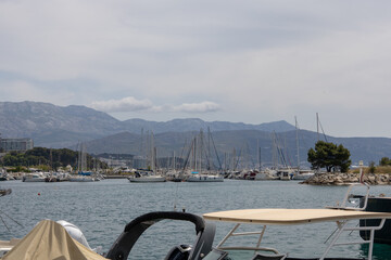 Split, Croatia. View of Split the second largest city of Croatia. Shore of the Adriatic Sea and famous Palace of the Emperor Diocletian.