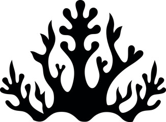 Coral reef silhouette vector icon on transparent background