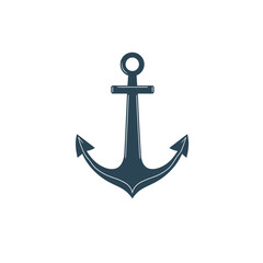 Nautical anchor silhouette icon isolated on white background