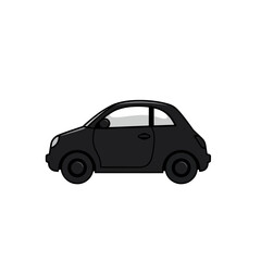 Fototapeta premium Small black car silhouette isolated on white background