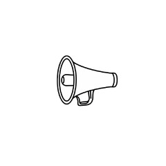 Simple megaphone silhouette icon isolated on white background