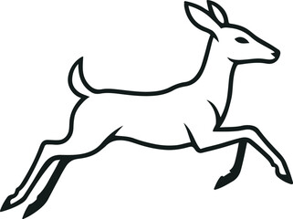 Elegant deer silhouette vector illustration with majestic antlers perfect for wildlife and Christmas designs