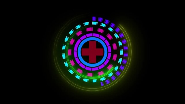 glowing radar hut animation in grid background. tech animation.