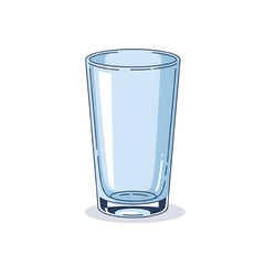 empty glass illustration with light reflection on glassware surface isolated on white background