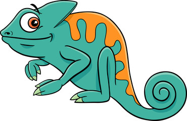 cute cartoon chameleon reptile animal character