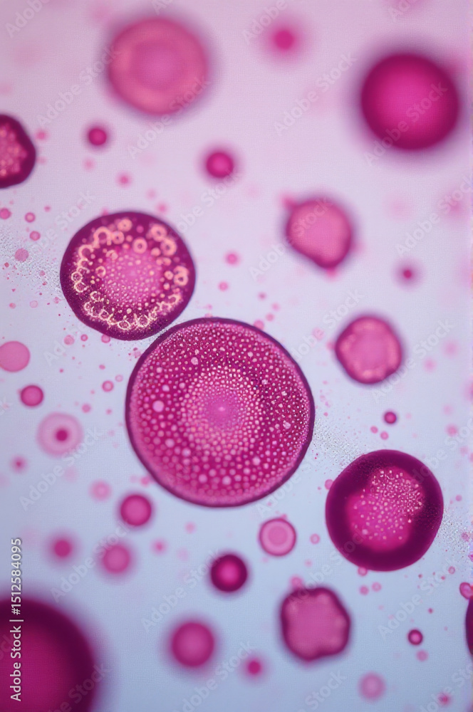 Aufkleber a detailed shot of cell clusters with various shapes and sizes