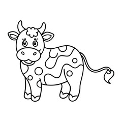 Fototapeta premium Vector illustration of a cute cow isolated on a white background