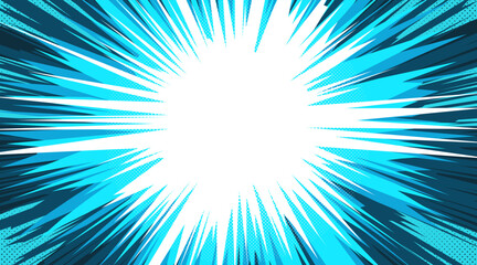 Dynamic burst of energy in comic style background