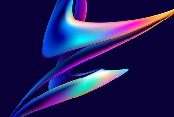 Abstract background of fluid iridescent shape. Elegant vector wallpaper.