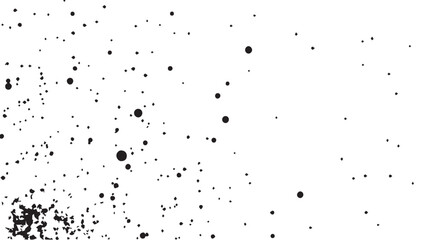 Fototapeta premium Grunge ink splash dots grained texture on white background. Ink splashes seamless pattern. Black and white spray texture. 