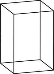Rectangular block aligned at a slanted angle and shortened for layered depth and three-dimensional definition.