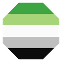 Aromantic agender octagon stripe flat