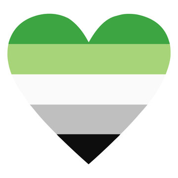 Aromantic agender heart stripe flat