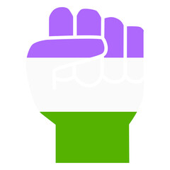 Genderqueer hand finger fist stripe flat
