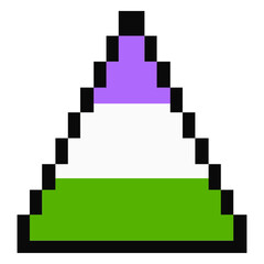 Fototapeta premium Genderqueer triangle stripe pixel flat