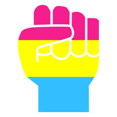 Pansexual hand finger fist stripe flat