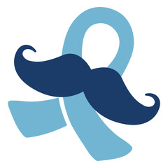 Mustache ribbon men health badge