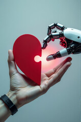 A person holding a red heart in their hand