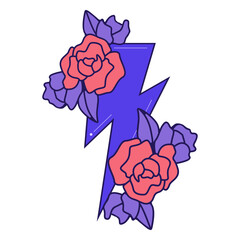 Lightning bolt flowers color-stroke