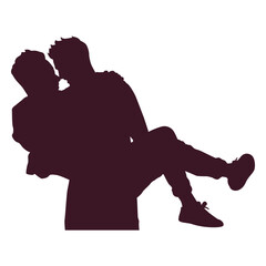 Gay couple love silhouette