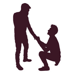 Couple proposal silhouette