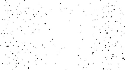 Grunge ink splash dots grained texture on white background. Ink splashes seamless pattern. Black and white spray texture.

