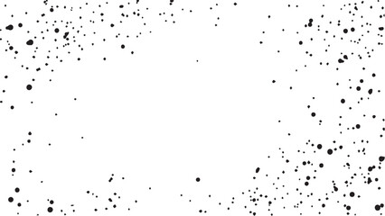 Grunge ink splash dots grained texture on white background. Ink splashes seamless pattern. Black and white spray texture.

