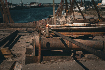Fototapeta premium Rusty Winch by the Water