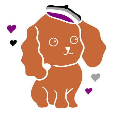 Dog asexual flag cut out