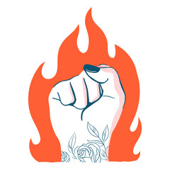 Women's fist flames