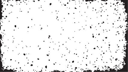 Grunge ink splash dots grained texture on white background. Ink splashes seamless pattern. Black and white spray texture.
